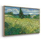 Green Wheat Field with Cypress, 1889 - Floater Framed Canvas Print