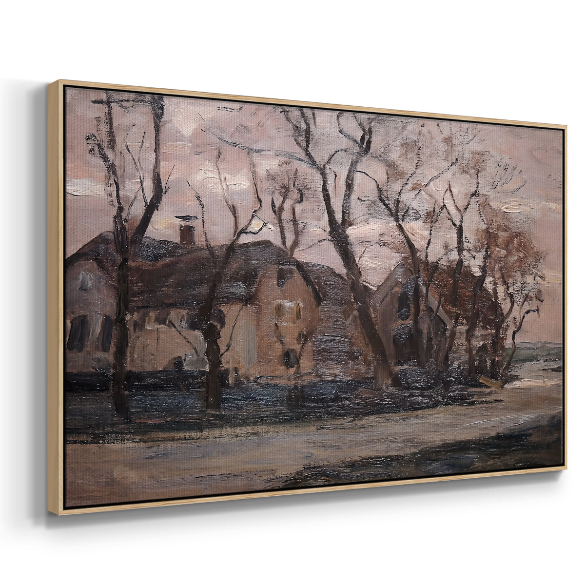 Farm near Duivendrecht in the Evening, c. 1905 - Floater Framed Canvas Print