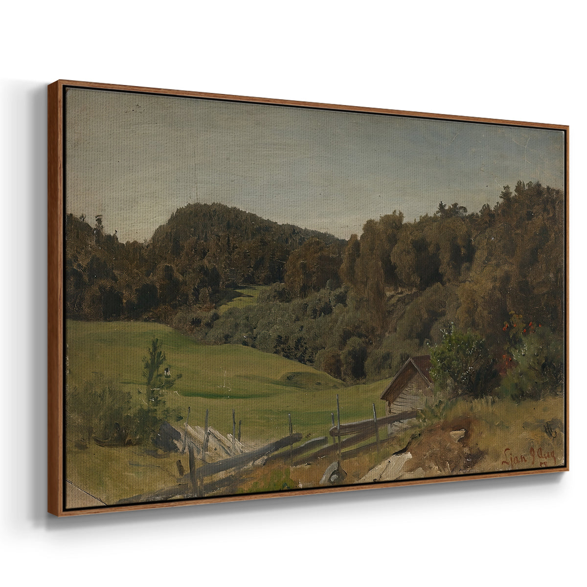Landscape at Ljan, 1858 - Floater Framed Canvas Print