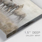 Close-up view of wrapped canvas corner featuring wild horses roaming open terrain.