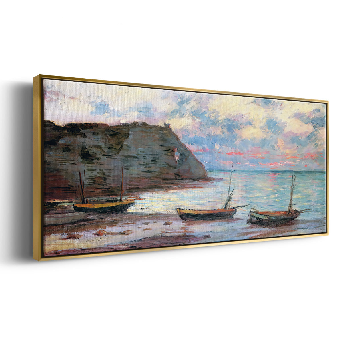 Sunset at Étretat, 1885 - Floater Framed Canvas Print