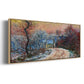 Road to Giverny in Winter, Sunset, 1885 - Floater Framed Canvas Print