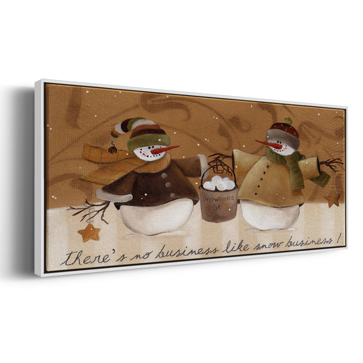 Snowballs - Floater Framed Canvas Print