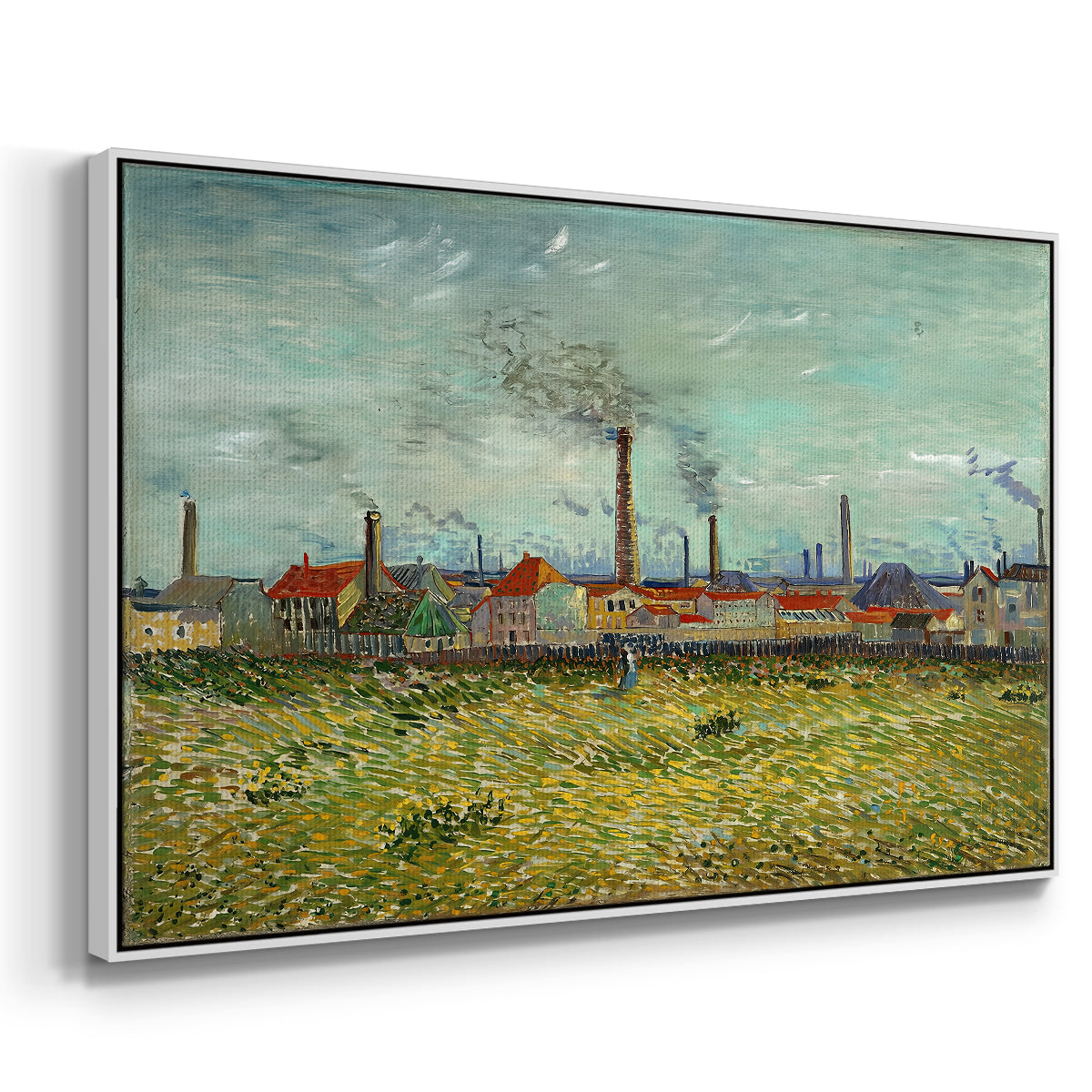 Factories at Clichy, 1887 - Floater Framed Canvas Print