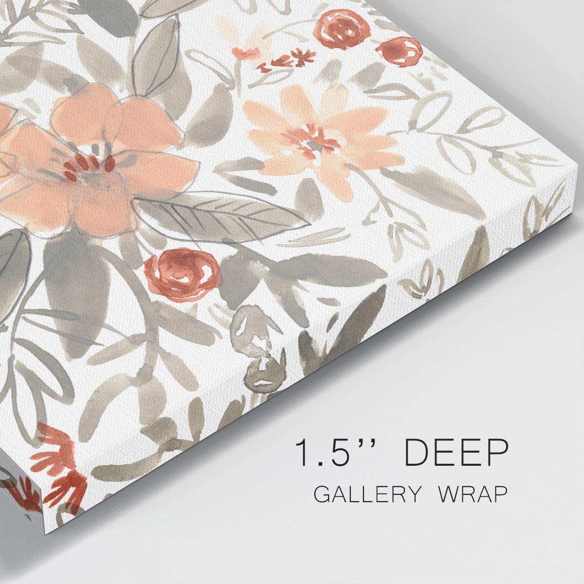 Peach & Rust Blooms I - Canvas Art Print