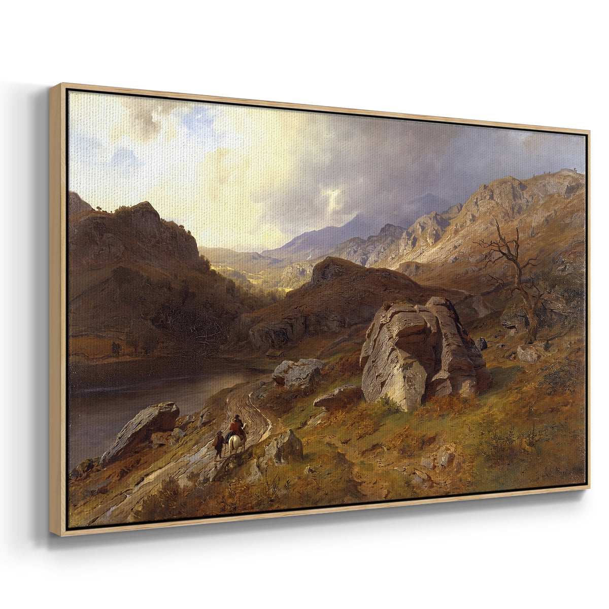 Lledr Valley in Wales, 1864 - Floater Framed Canvas Print
