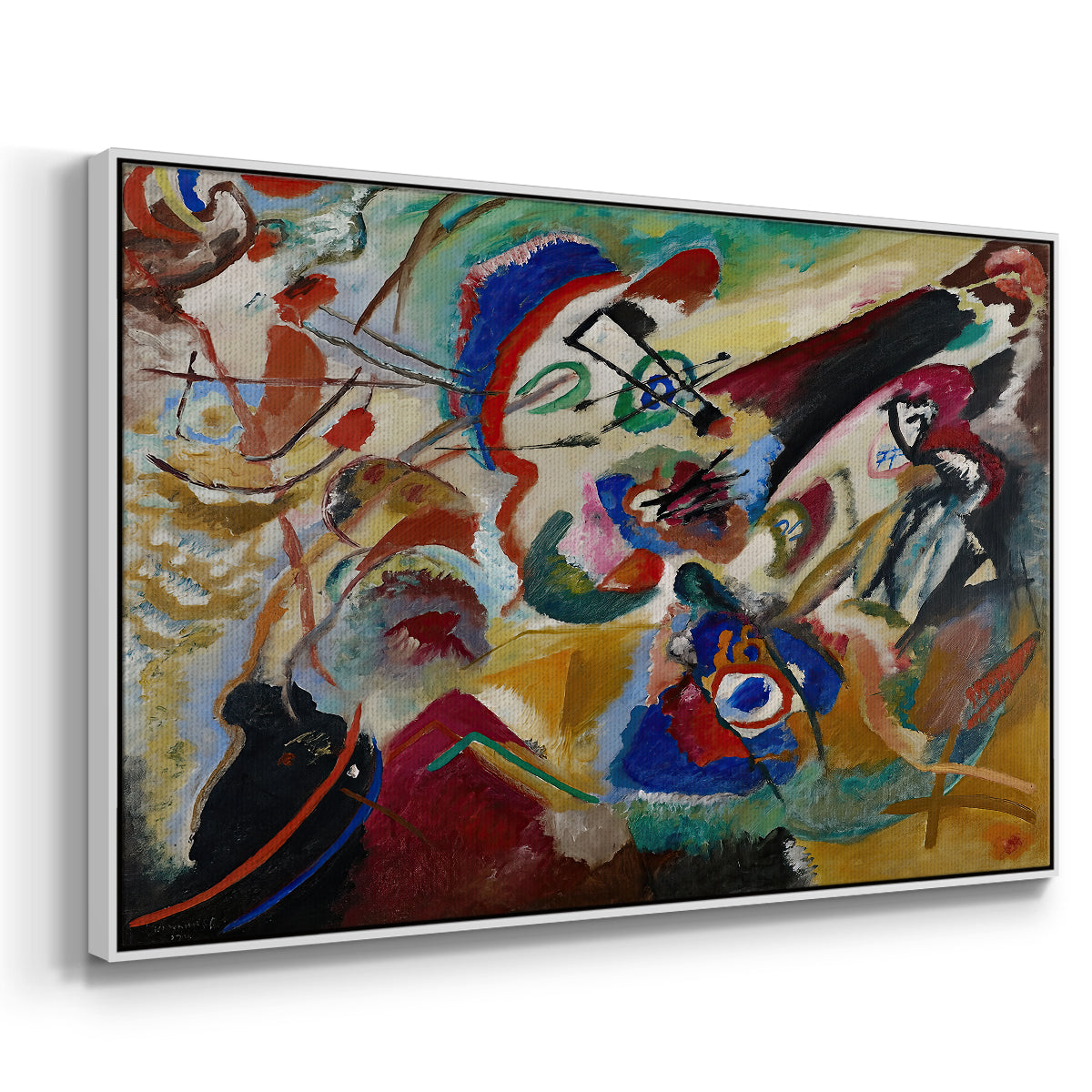 Fragment 2 for Composition VII, 1913 - Floater Framed Canvas Print