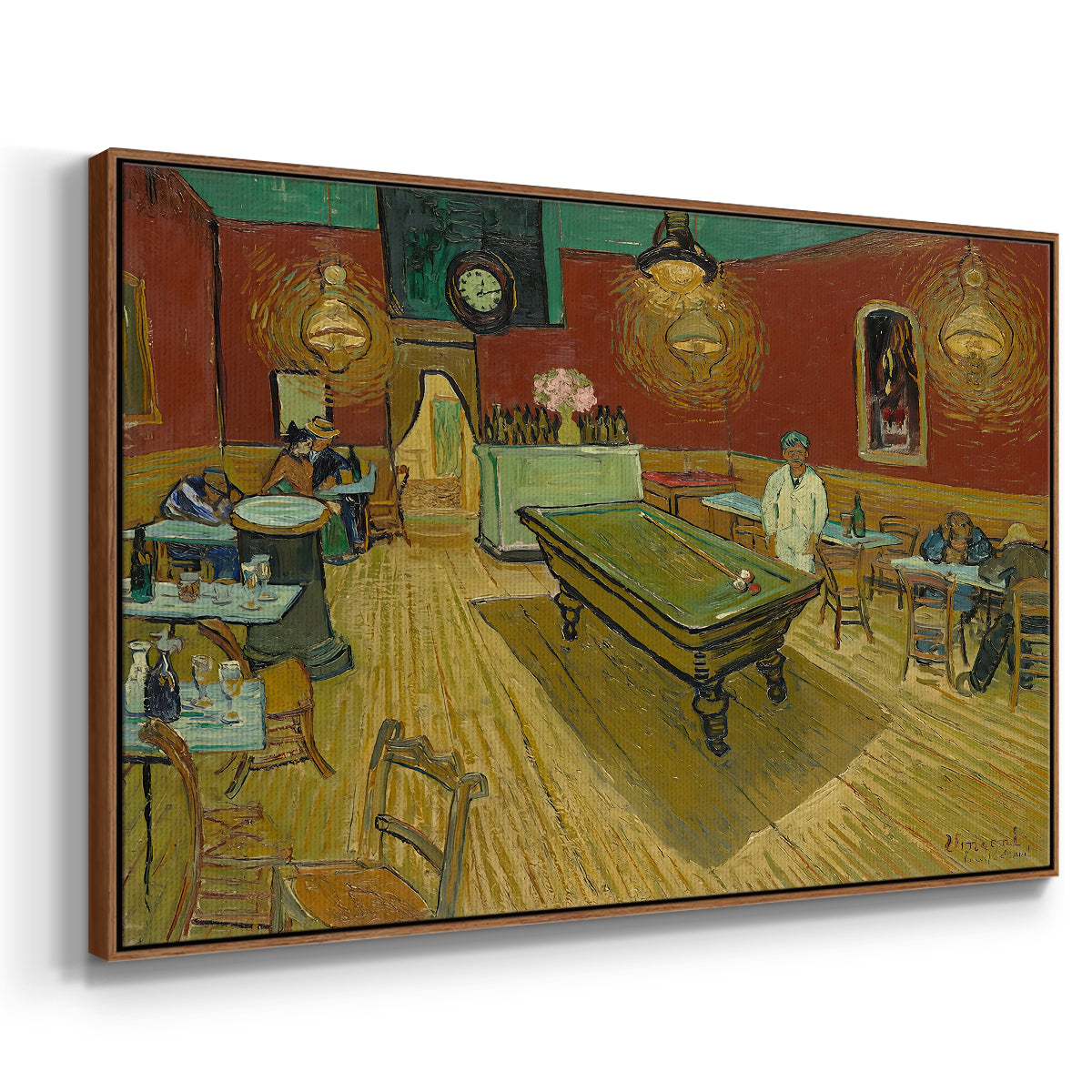 The Night Café, 1888 - Floater Framed Canvas Print