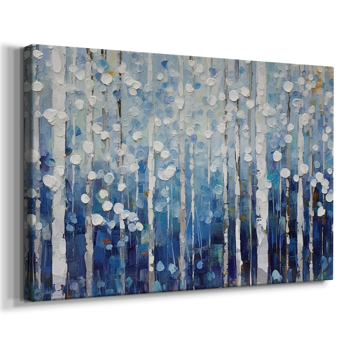 abstract,painting,trees,leaves,blue,texture,art,forest,vibrant,colors,nature,design,contemporary,textured,tranquil,foliage,modern,visual,canvas,background,landscape,round,pattern,white,serene,shades,impressionist,beauty,brushstrokes,home decor,wall art,creative,scenery,colorful,decorative,artwork,unique,style,aesthetic,mixed media