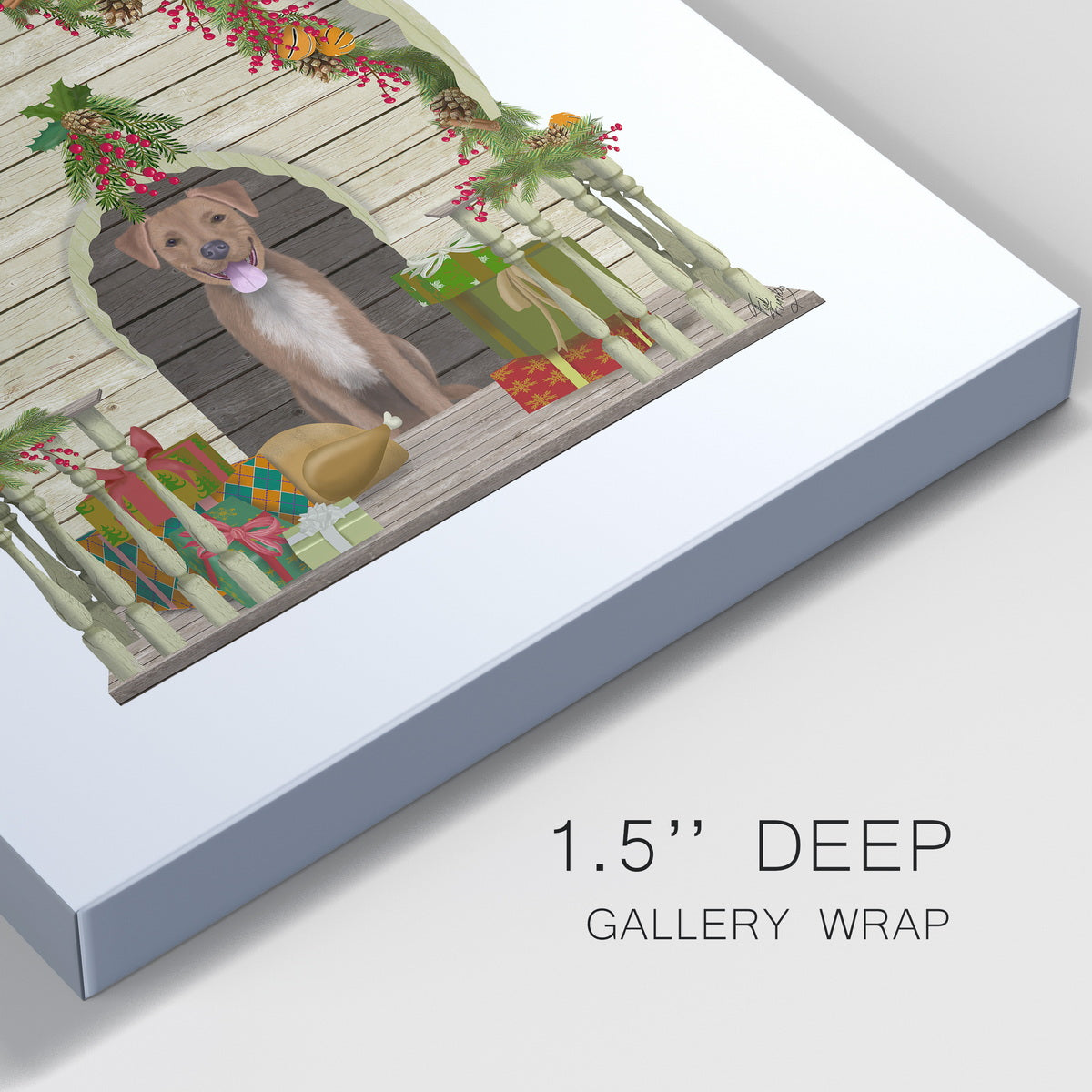 Christmas Des - Christmas Kennel-Premium Gallery Wrapped Canvas - Ready to Hang