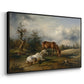 Two Horses on the Pasture, c. 1825 - Floater Framed Canvas Print