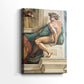 Side view of a canvas art print of a classical study with defined form and minimal background, showing gallery-wrapped depth.