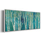 Birch on Blue - Floater Framed Canvas Print