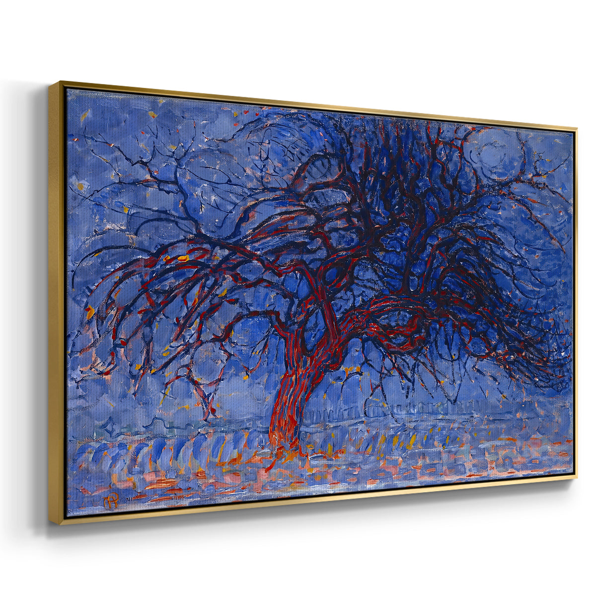 The Red Tree, 1909 - Floater Framed Canvas Print