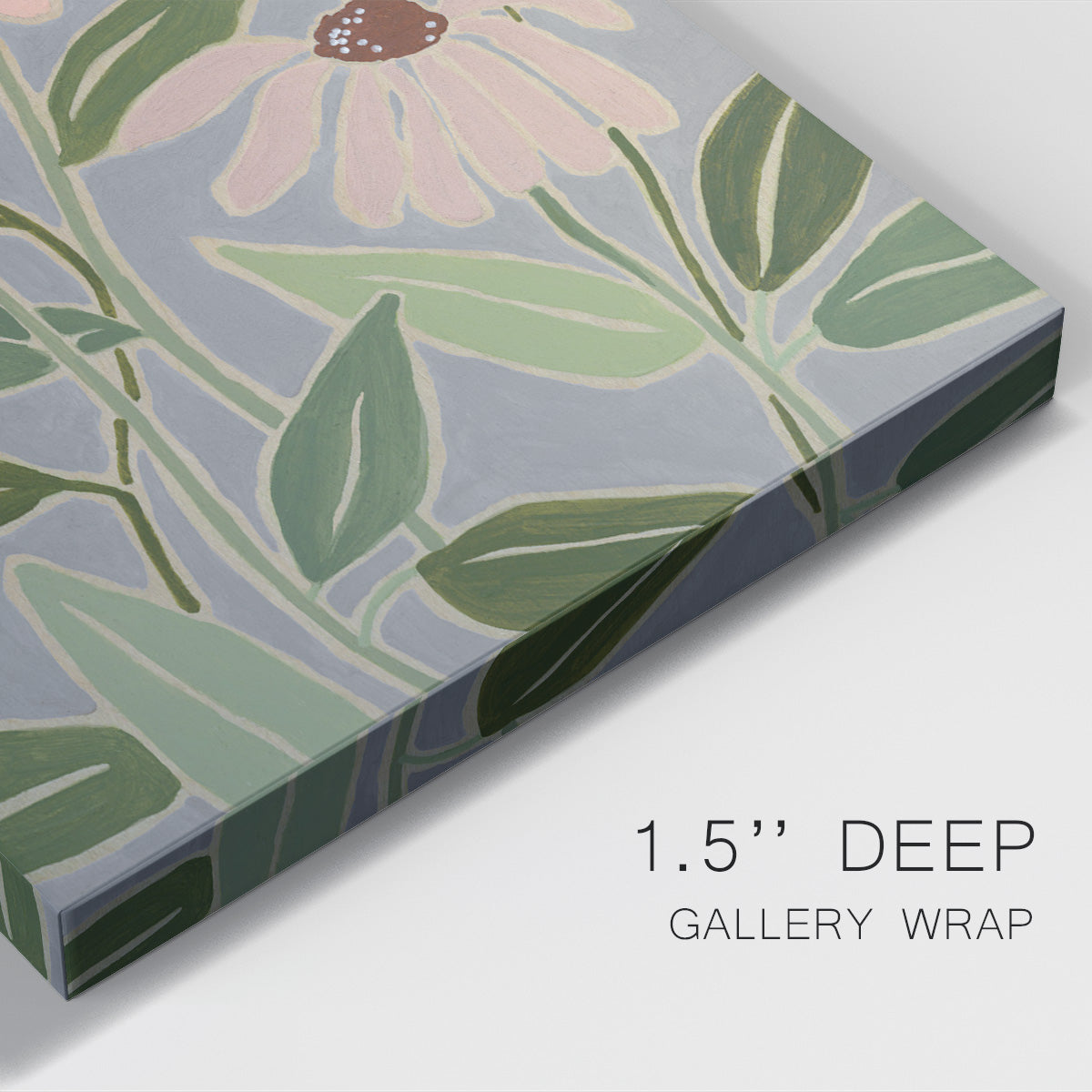 Woodblock Floral I Premium Gallery Wrapped Canvas - Ready to Hang