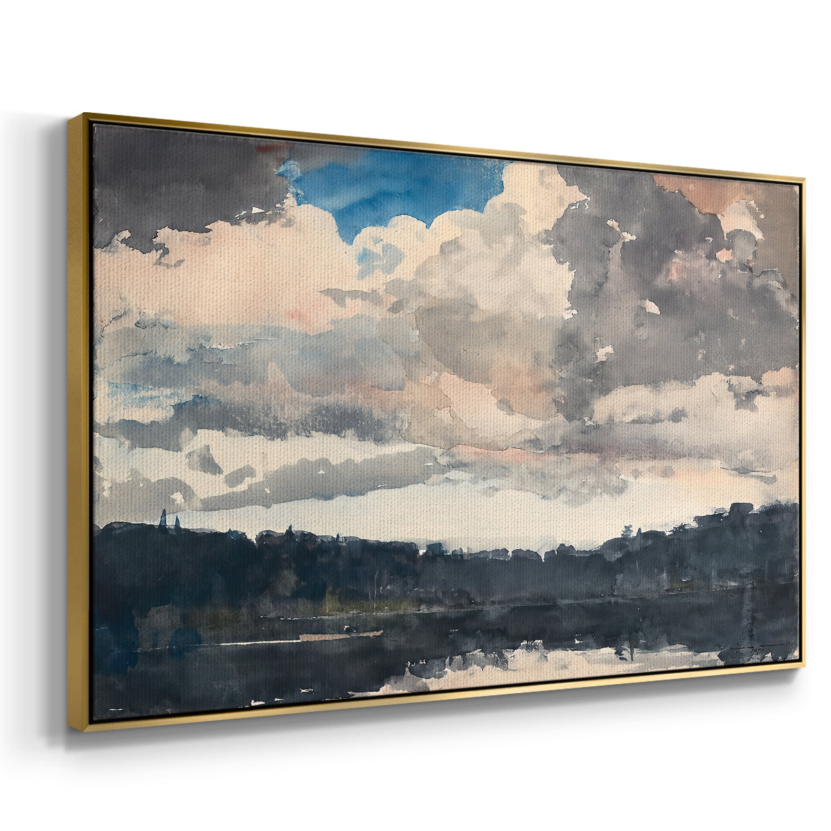 The Lone Boat, North Woods Club, Adirondacks, 1892 - Floater Framed Canvas Print