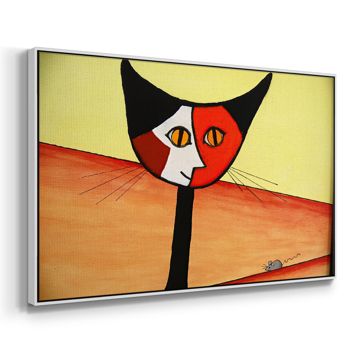 Picasso's Cat–El Gato - Floater Framed Canvas Print