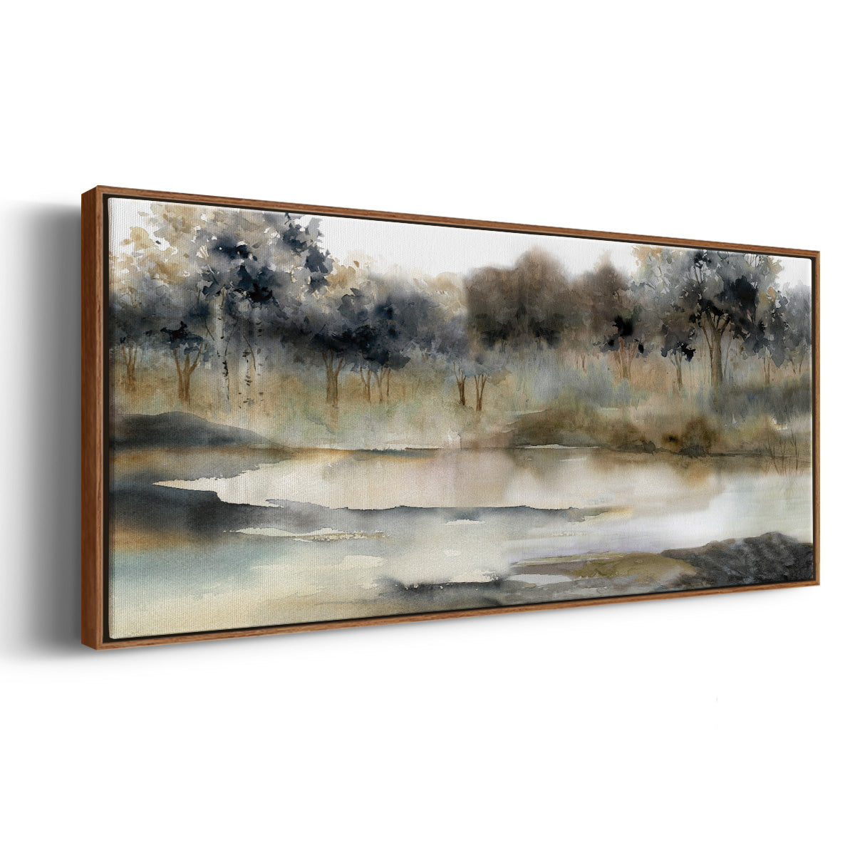 Serene River - Floater Framed Canvas Print