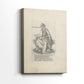 Side view of a canvas art print of a detailed illustration with strong outline and simple background, showing gallery-wrapped depth.
