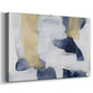Abstract art featuring blue and gold shapes on a light background in a modern design