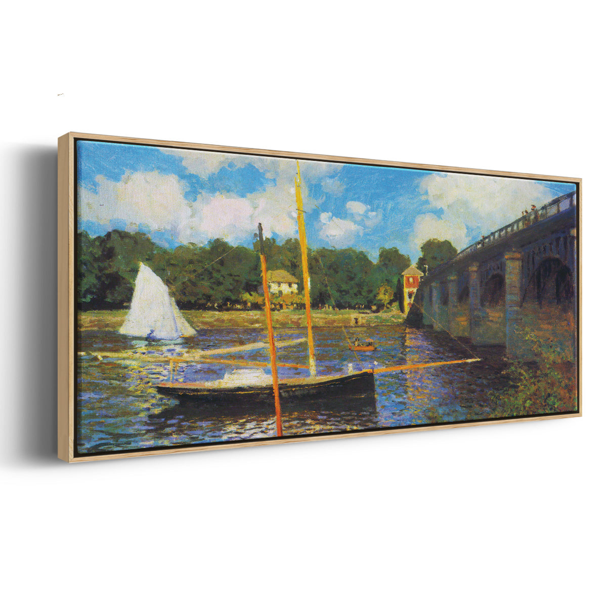 The Road Bridge, Argenteuil - Floater Framed Canvas Print