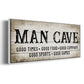 Man Cave Good Times - Floater Framed Canvas Print