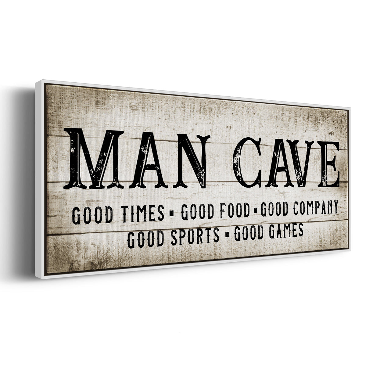 Man Cave Good Times - Floater Framed Canvas Print