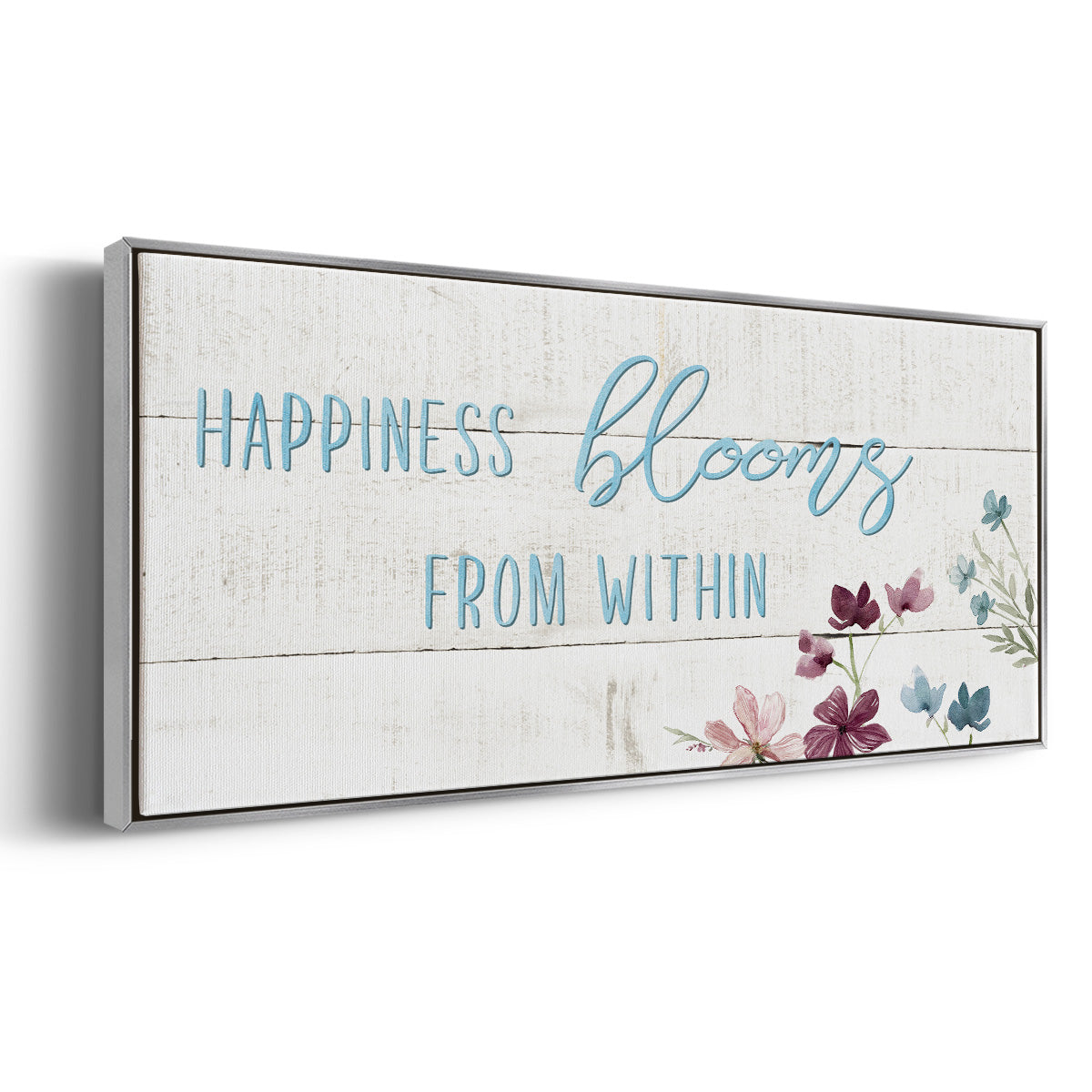 Happiness Blooms - Floater Framed Canvas Print