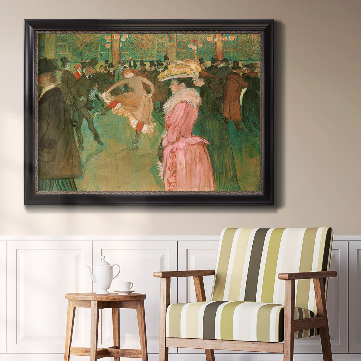 At the Moulin Rouge, The Dance - Ornate Framed Canvas Print