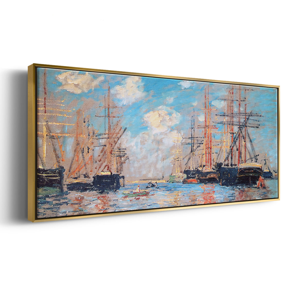 The Sea, Port in Amsterdam, 1874 - Floater Framed Canvas Print