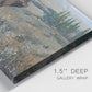 Close-up view of wrapped canvas corner featuring western wildlife grazing in open field.