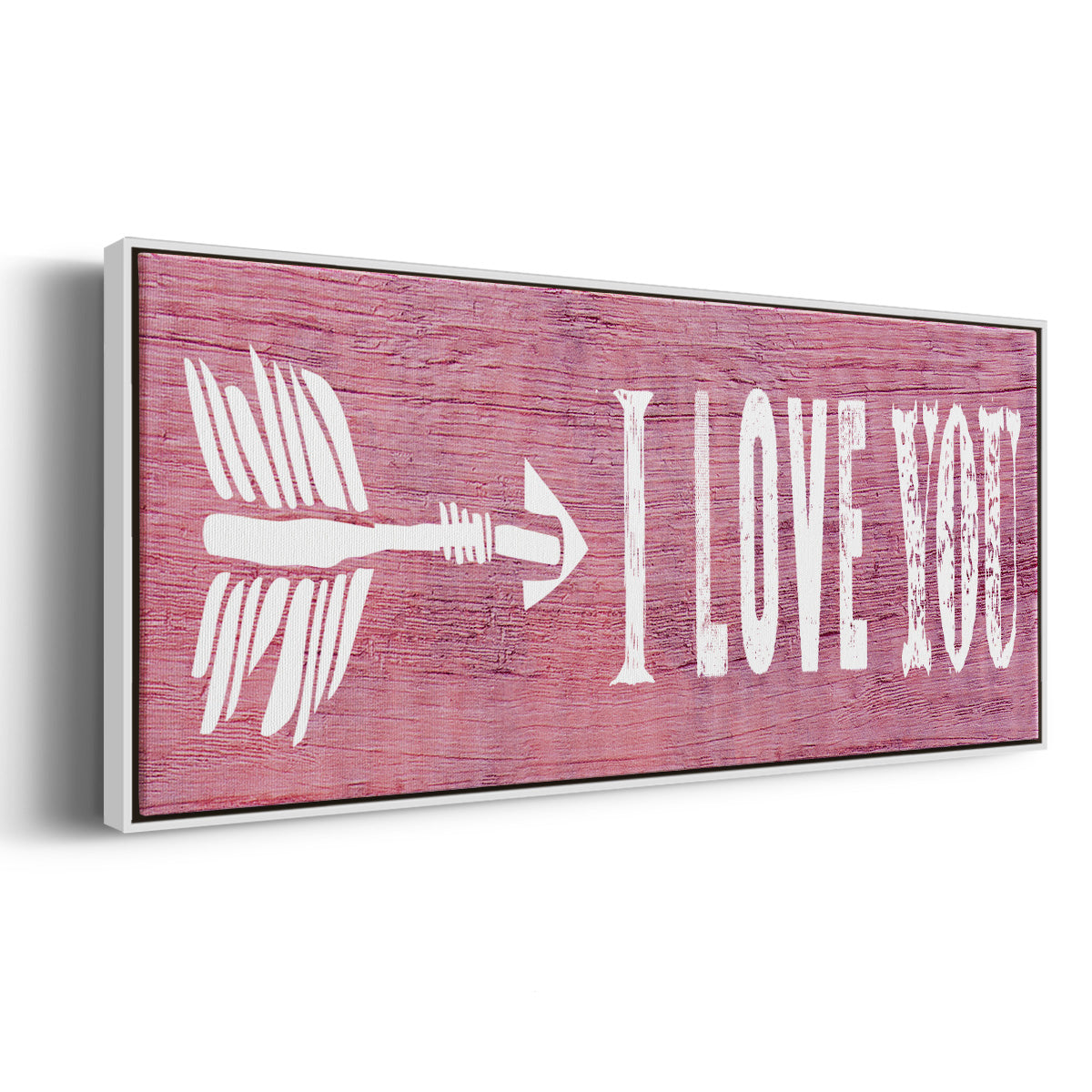 I Love You - Floater Framed Canvas Print
