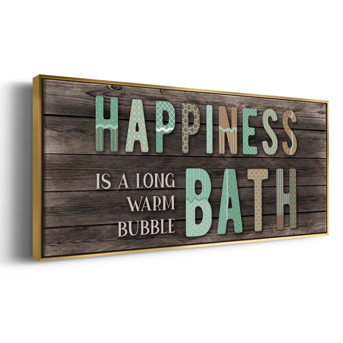 Happiness Bath - Floater Framed Canvas Print