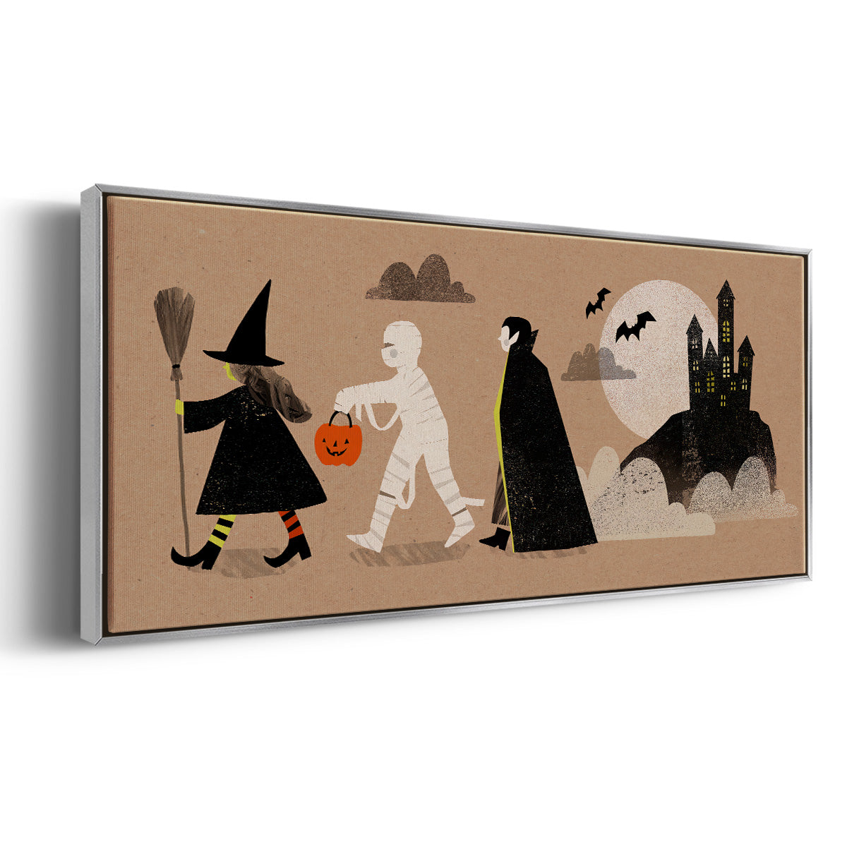 Graphic Halloween Collection D - Floater Framed Canvas Print
