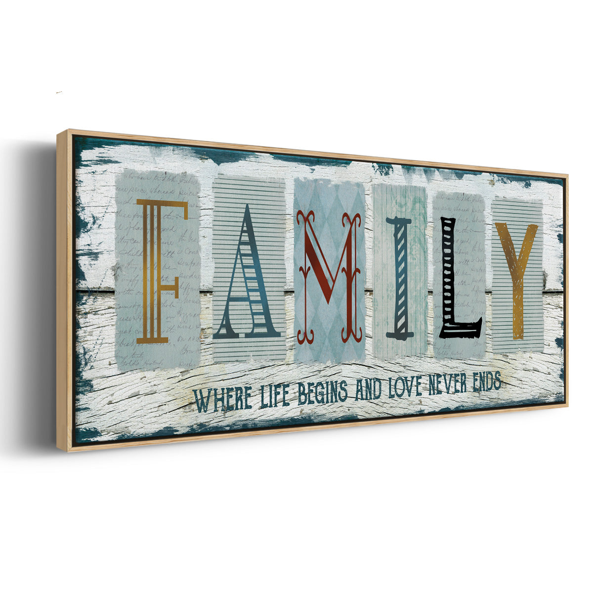 Family Where Life - Floater Framed Canvas Print