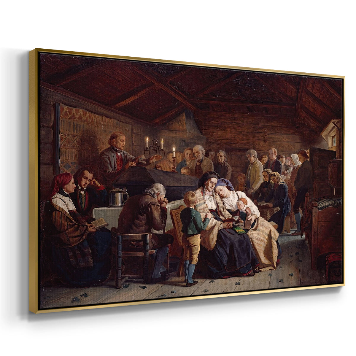 Funeral Feast, 1854 - Floater Framed Canvas Print