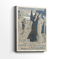 Side view of a canvas art print of a vintage poster with elegant figures and detailed setting, showing gallery-wrapped depth.