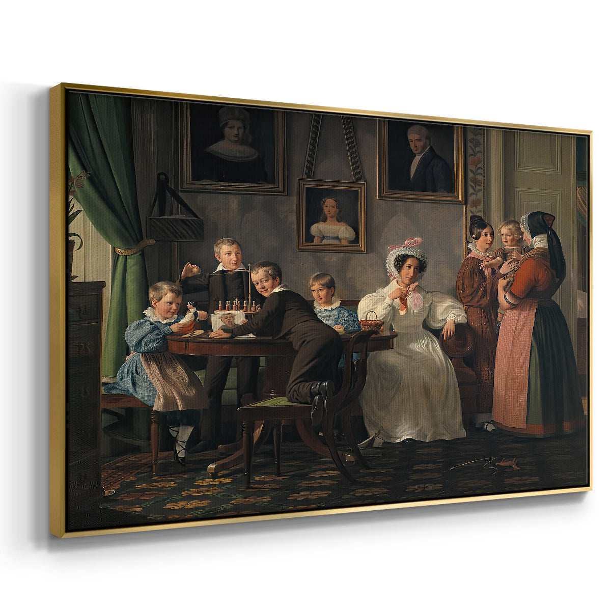 The Waagepetersen Family, 1836 - Floater Framed Canvas Print