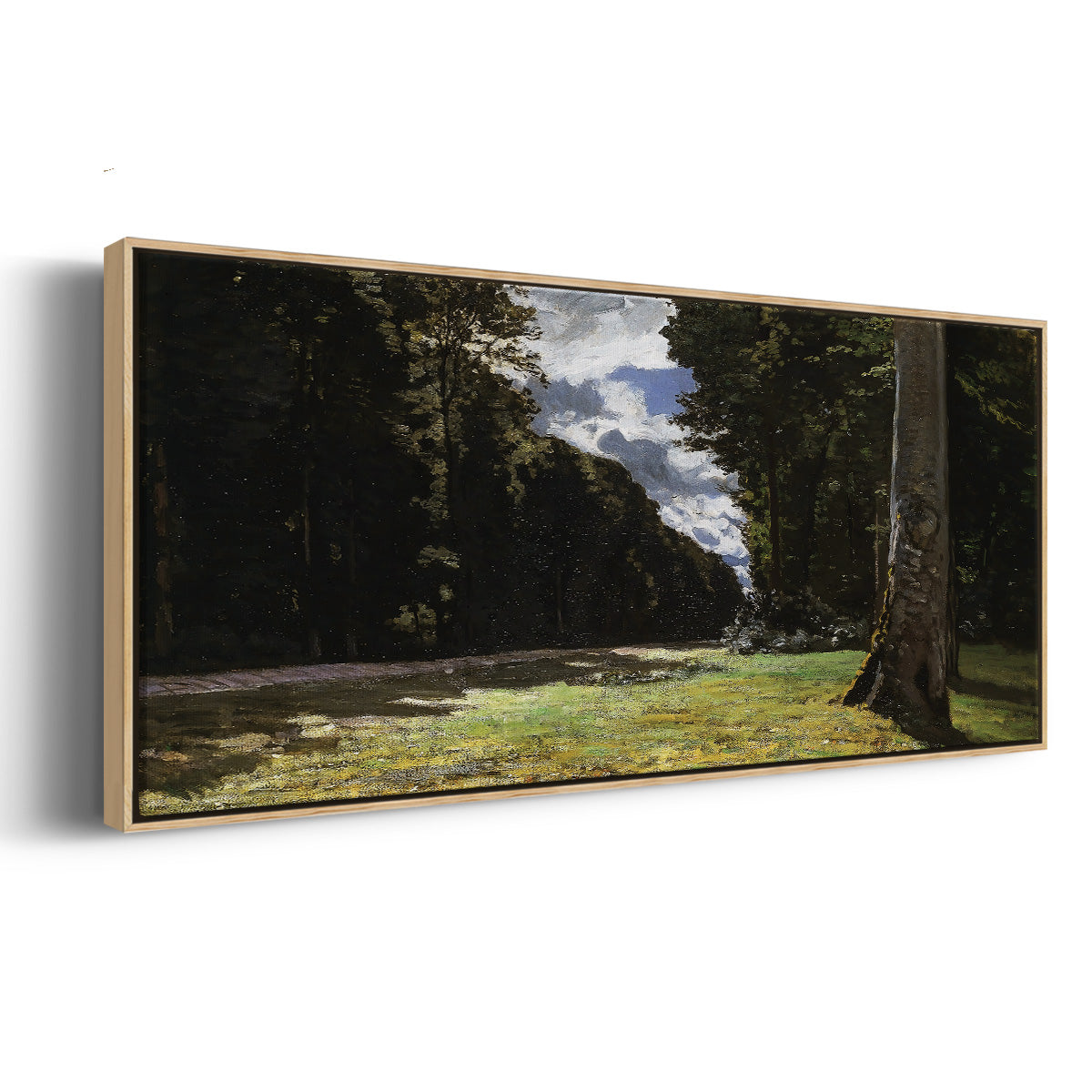 The Road of Chailly in the Fontainbleau Forest, 1865 - Floater Framed Canvas Print