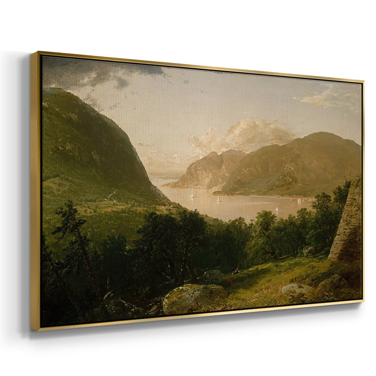 Hudson River Scene, 1857 - Floater Framed Canvas Print
