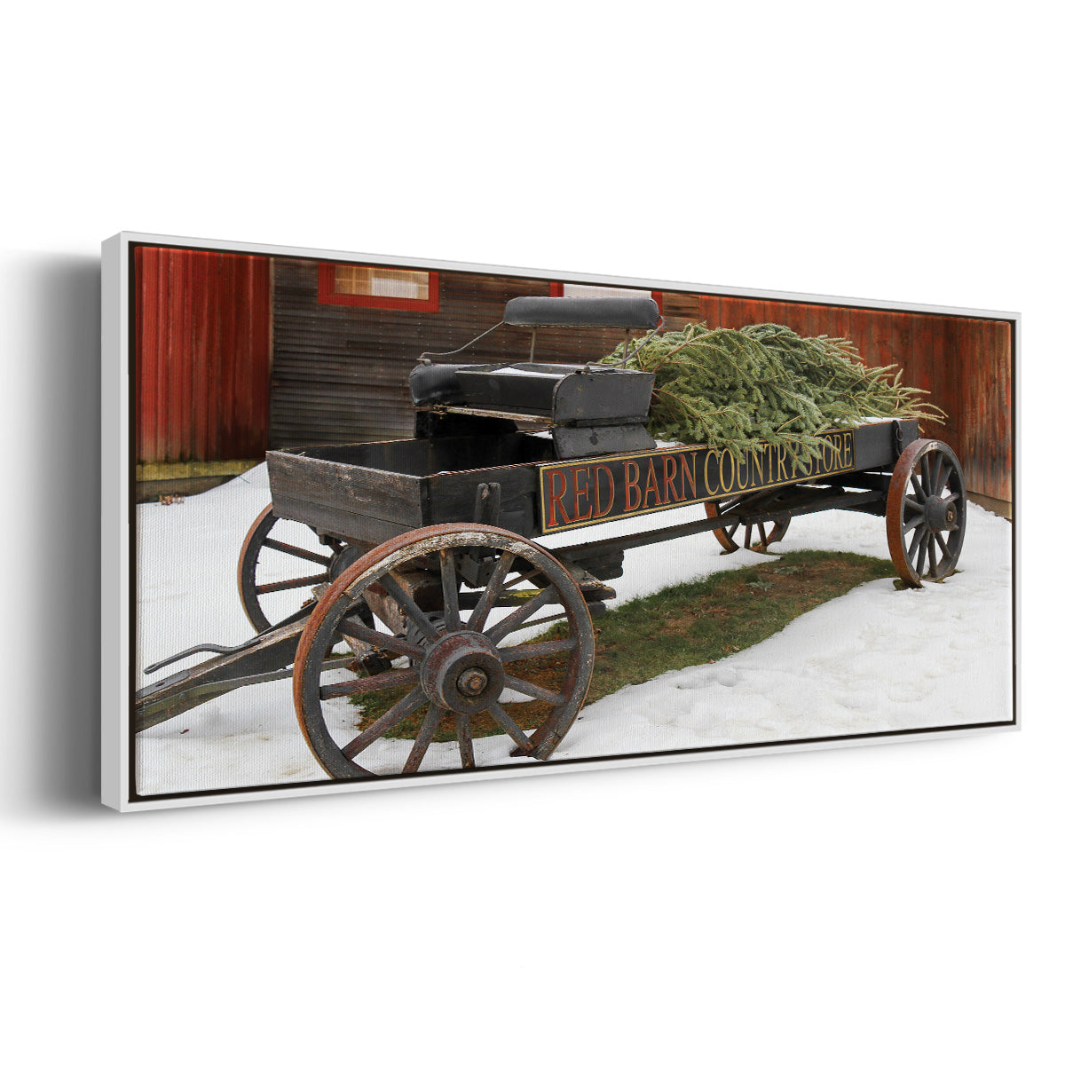 Country Store Wagon - Floater Framed Canvas Print