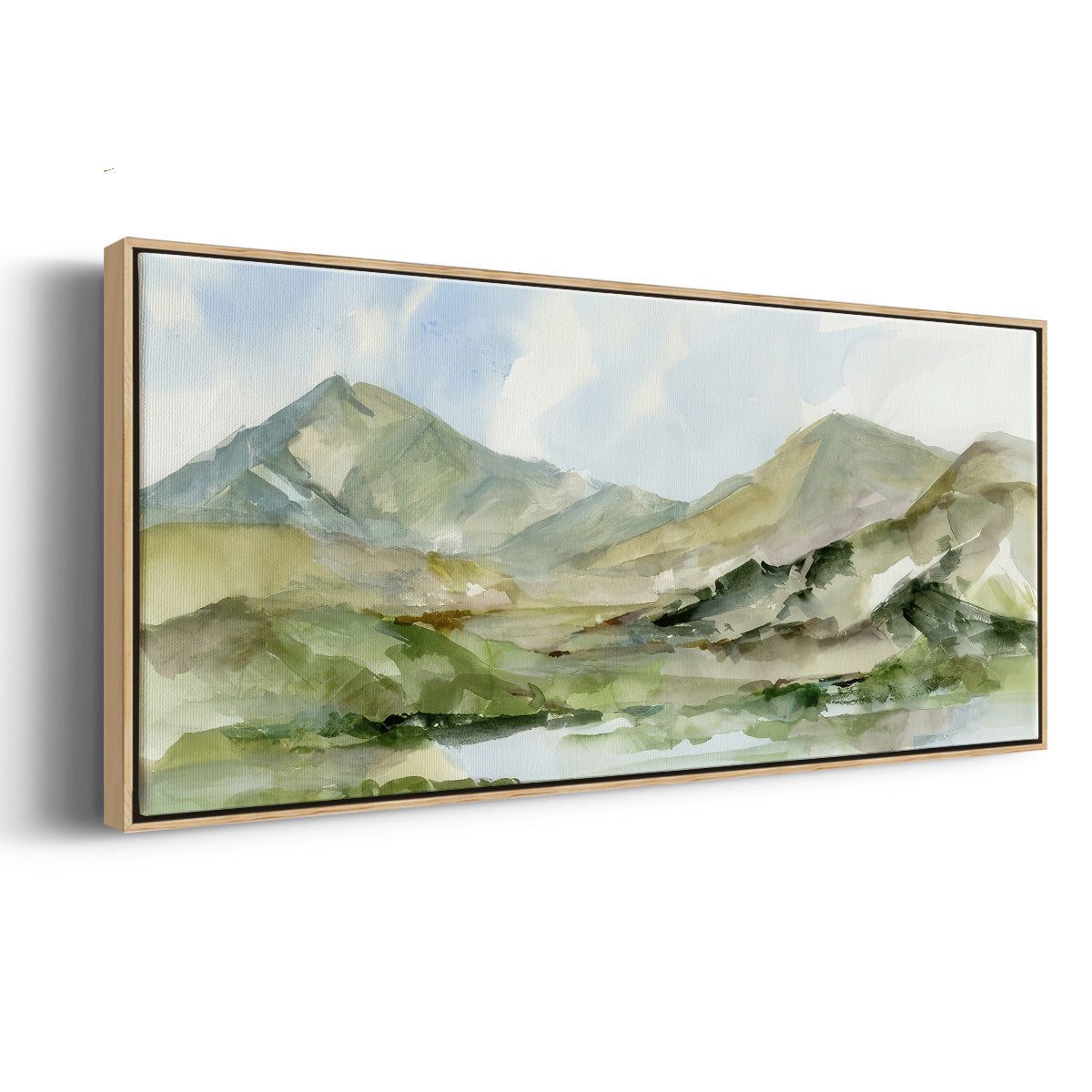 Serene Mountains II - Floater Framed Canvas Print