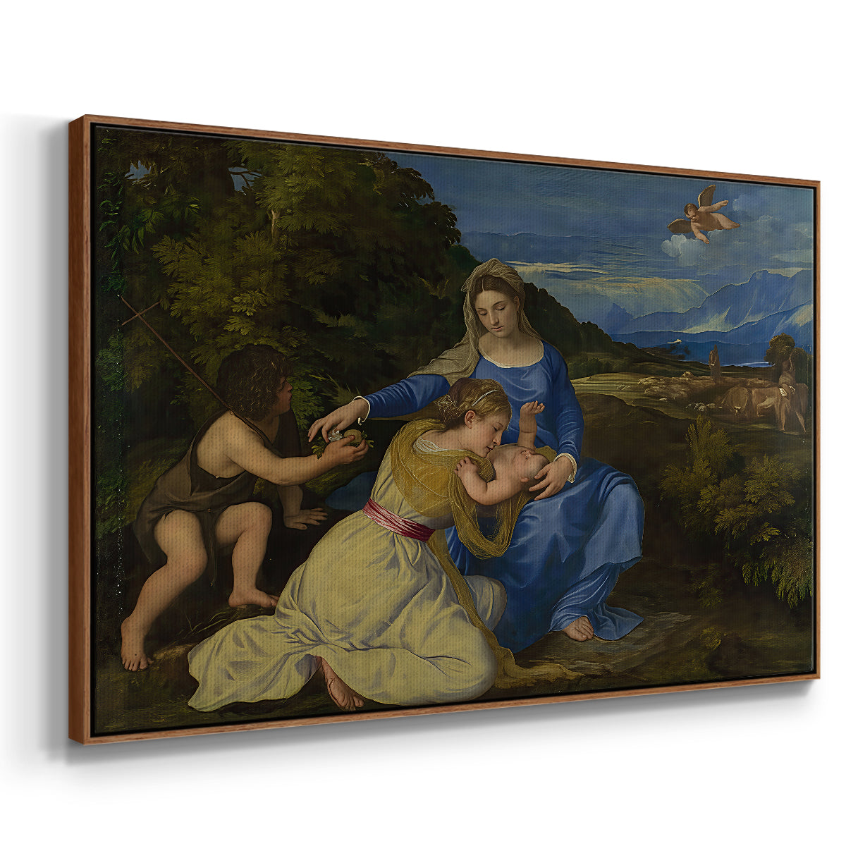 The Aldobrandini Madonna, 1532 - Floater Framed Canvas Print
