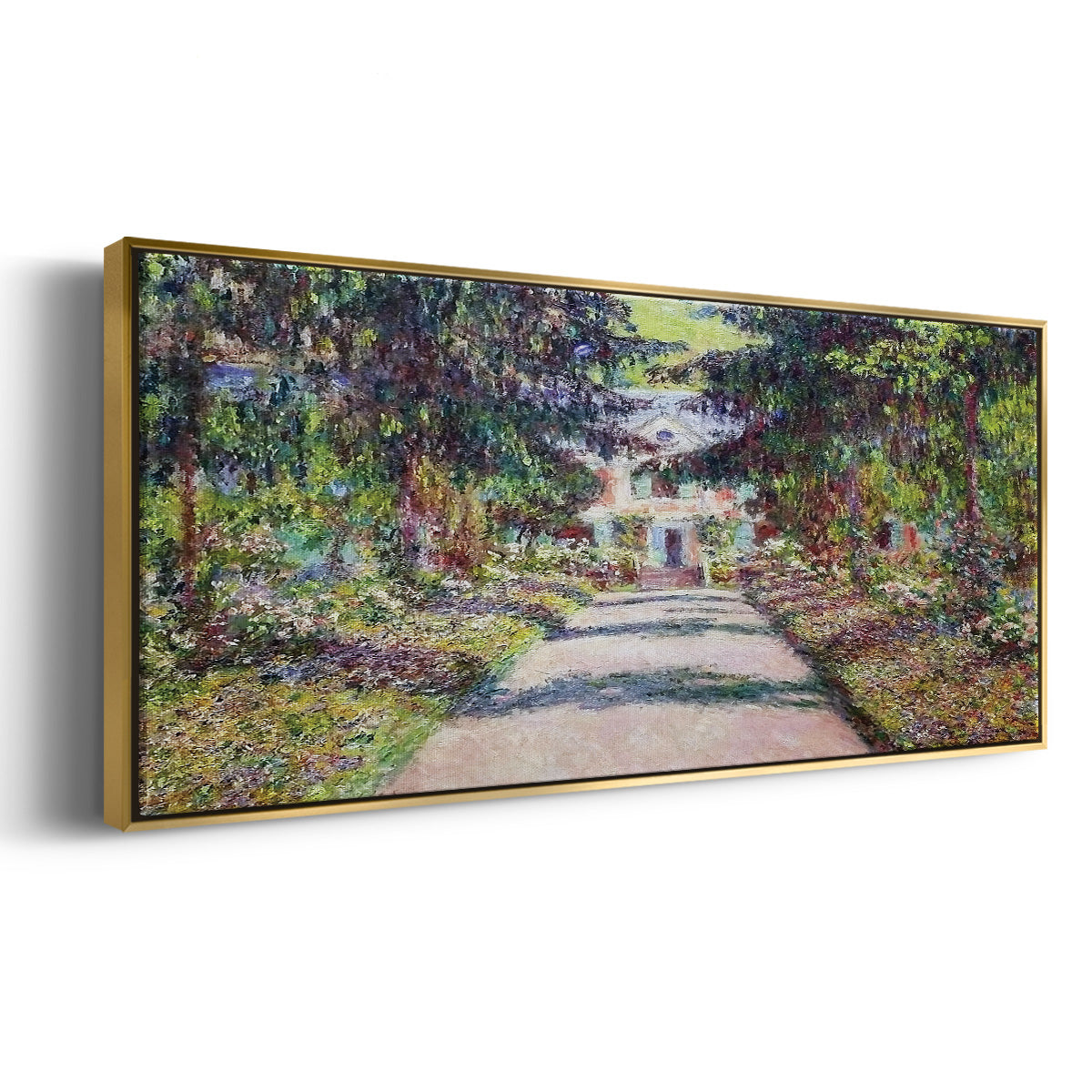 Pathway in Monet's Garden at Giverny, 1900 - Floater Framed Canvas Print