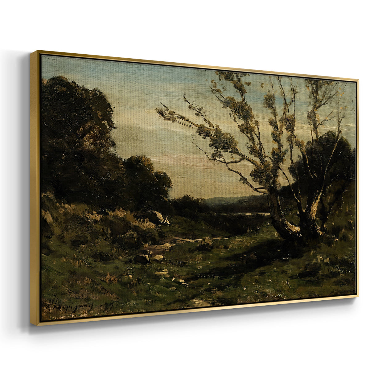 Morning in the Nievre, 1877 - Floater Framed Canvas Print