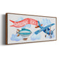 Dream Big Airplane - Floater Framed Canvas Print
