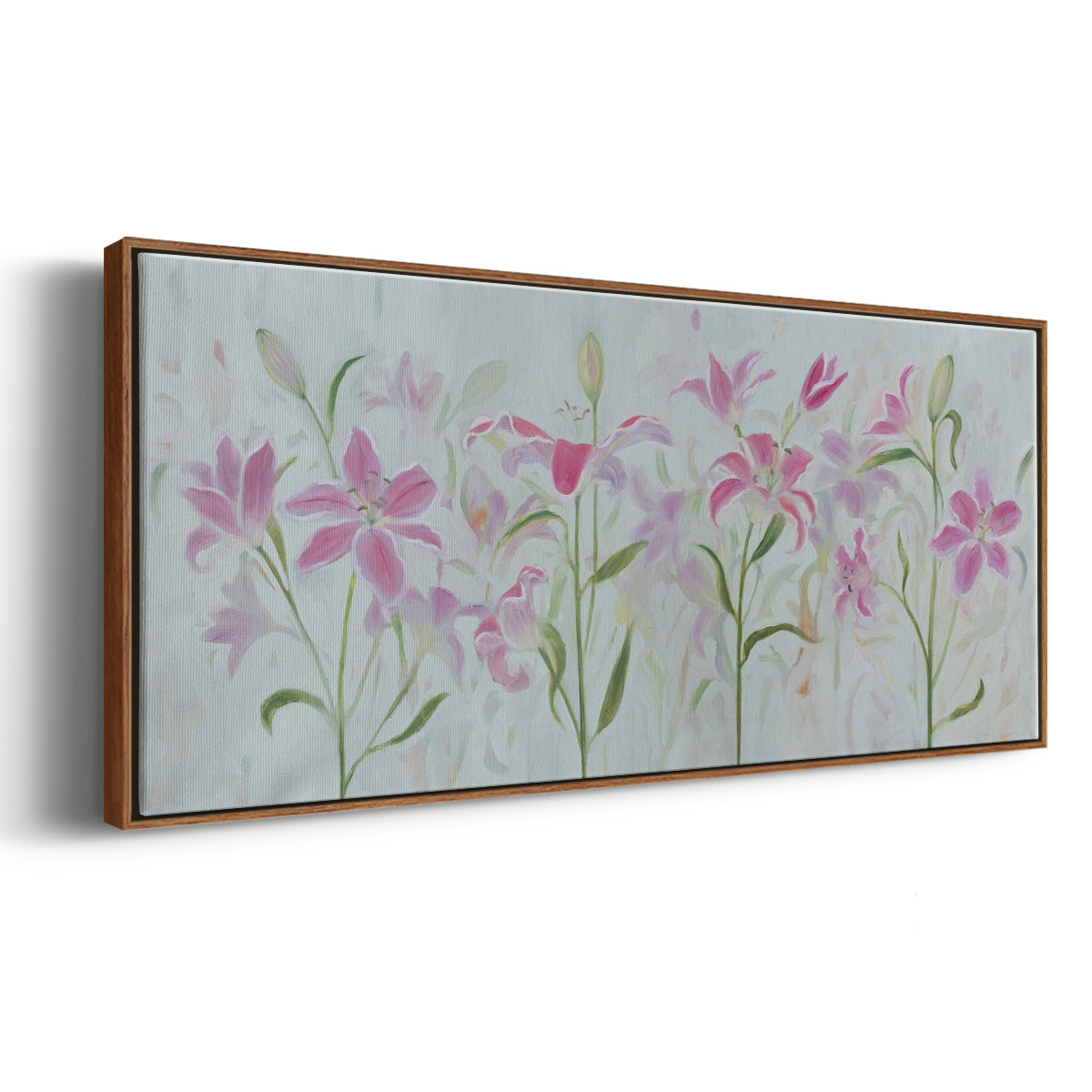 Dancing Pink Trio III - Floater Framed Canvas Print