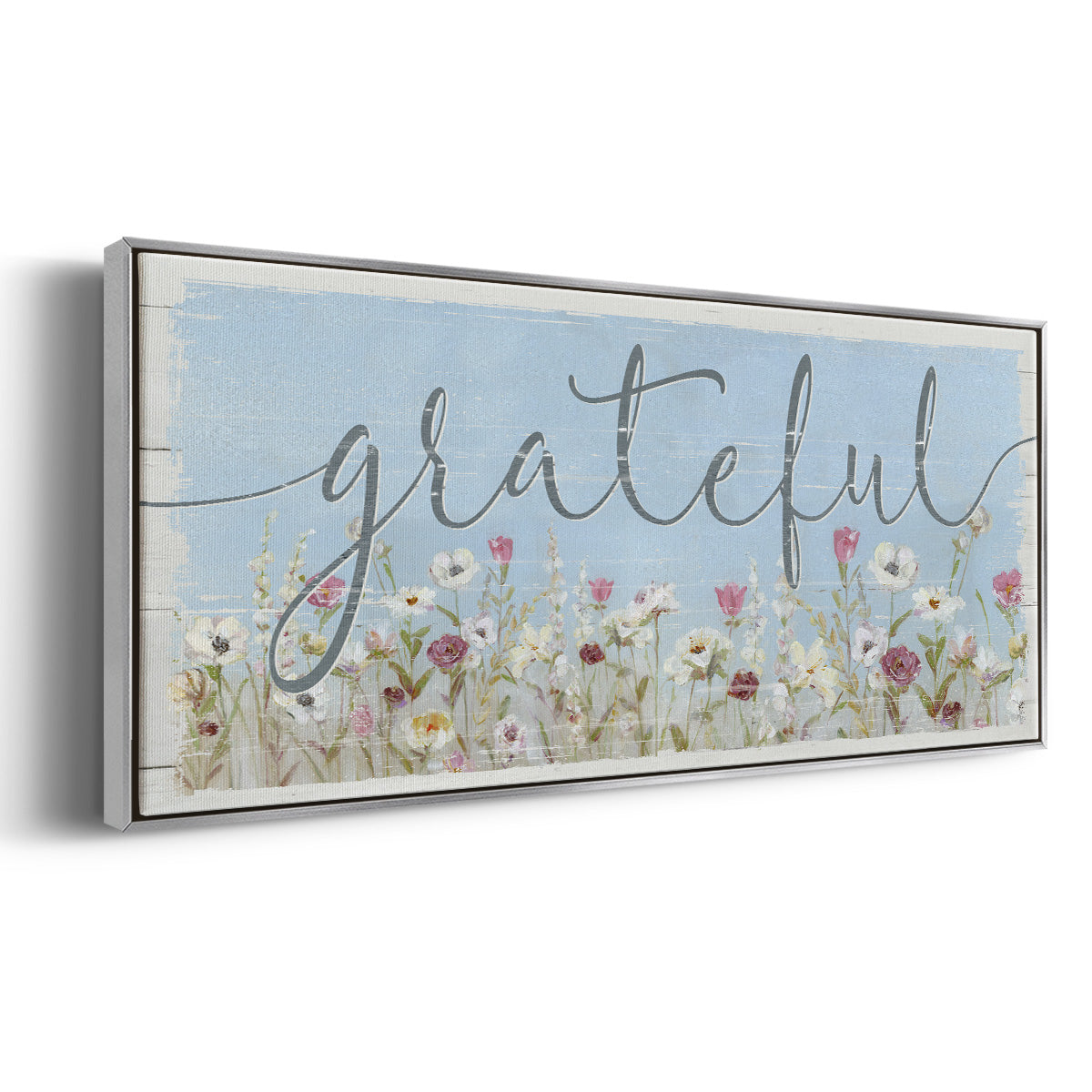 Bloomin Around Grateful - Floater Framed Canvas Print