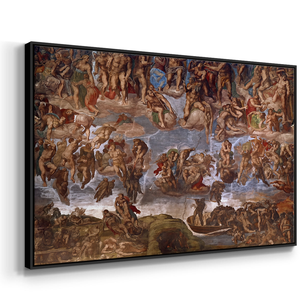 The Last Judgment (Charon's Boat and the Damned), 1536-1541 - Floater Framed Canvas Print