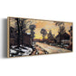 Road at Louveciennes, Melting Snow, Sunset, 1870 - Floater Framed Canvas Print
